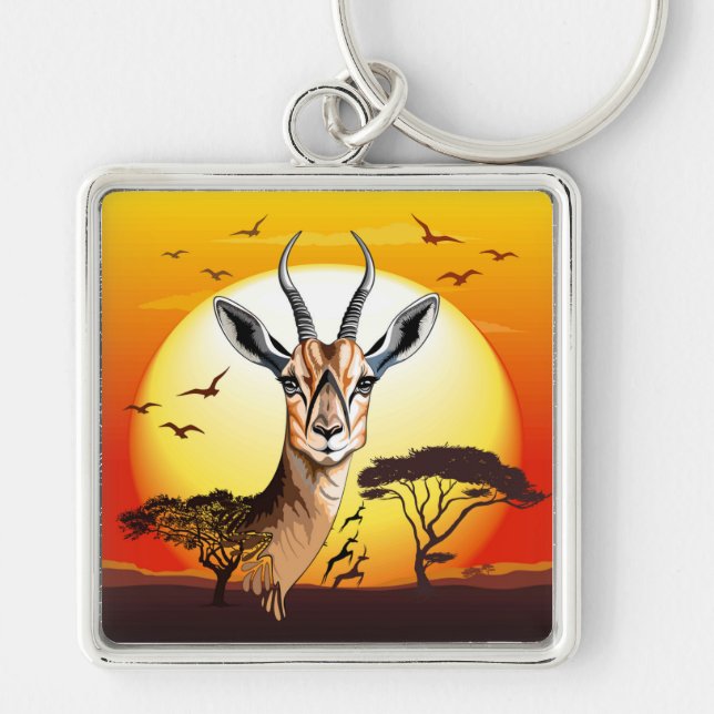 Gazelle African Antelope Wild Animal Schlüsselanhänger (Vorne)