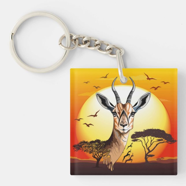 Gazelle African Antelope Wild Animal Schlüsselanhänger (Vorderseite)