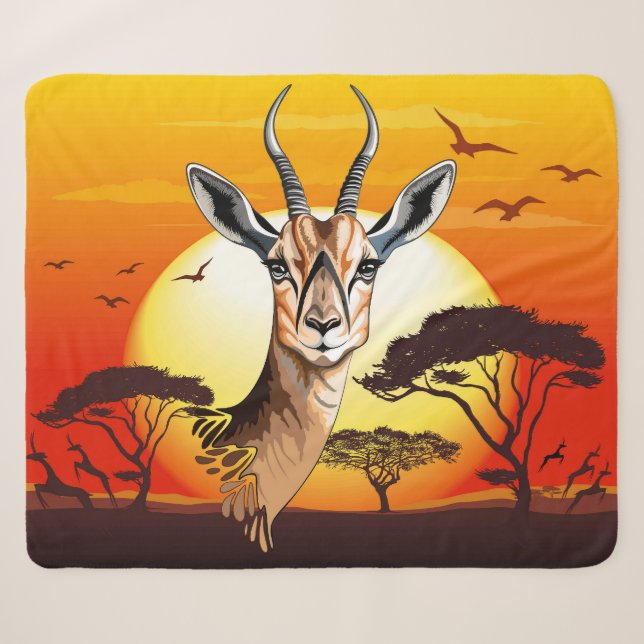 Gazelle African Antelope Wild Animal Sherpadecke (Vorderseite (Horizontal))