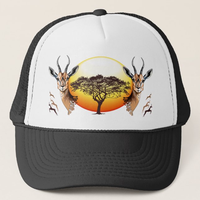 Gazelle African Antelope Wild Animal Truckerkappe (Vorderseite)
