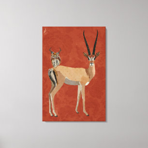 GAZELLE & ANTLER EULE LEINWANDDRUCK