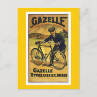 Gazelle Cycles Vintag Bicycle Poster