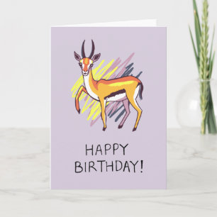Gazelle de Thomson Dessin amusant Bonne carte d'an