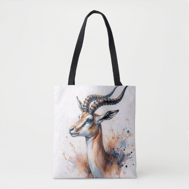 Gazelle Head Watercolor Art Tasche (Vorderseite)