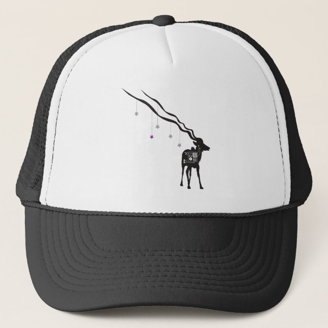 Gazelle mit Stars Trucker Hat Truckerkappe (Vorderseite)