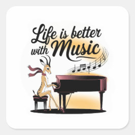 gazelle piano quadratischer aufkleber