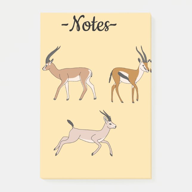 Gazellen Post-it Klebezettel (Vorderseite)