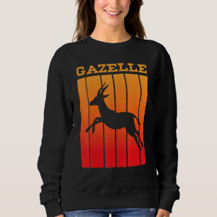 Gazellen-Schatten-Silhouette bei Sonnenuntergang Sweatshirt