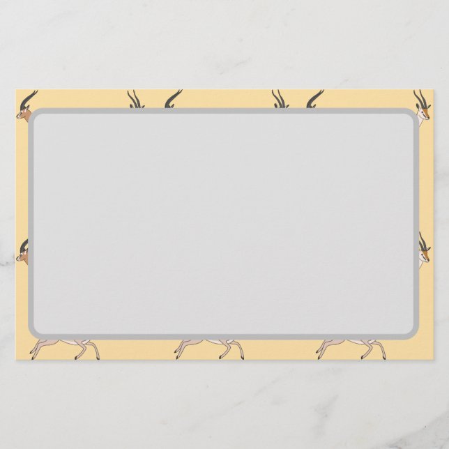 Gazelles Briefpapier (Vorderseite)
