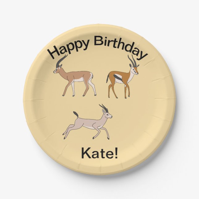 Gazelles Pappteller (Vorderseite)