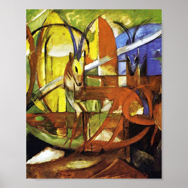 Gazelles von Franz Marc Poster (Vorne)