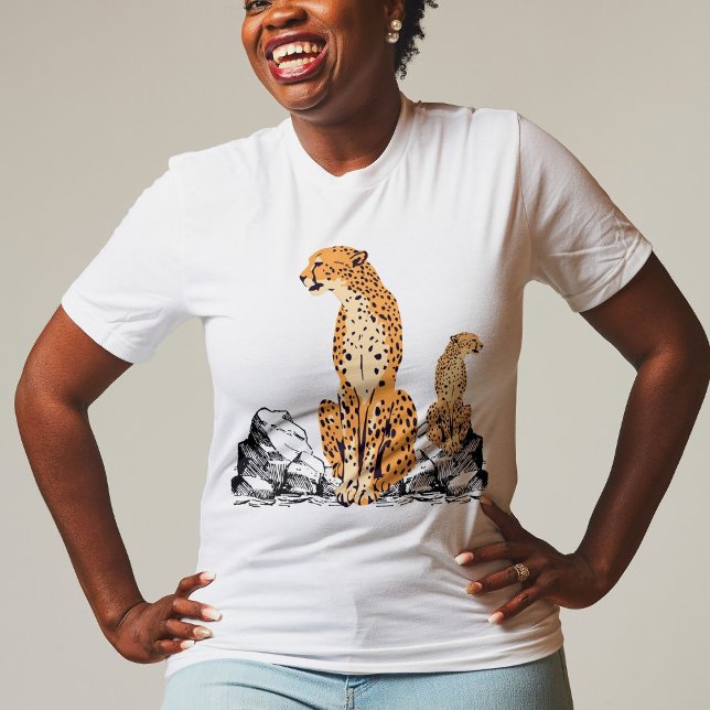 Gazing Leopard Frauen Weiß T-Shirt (Von Creator hochgeladen)