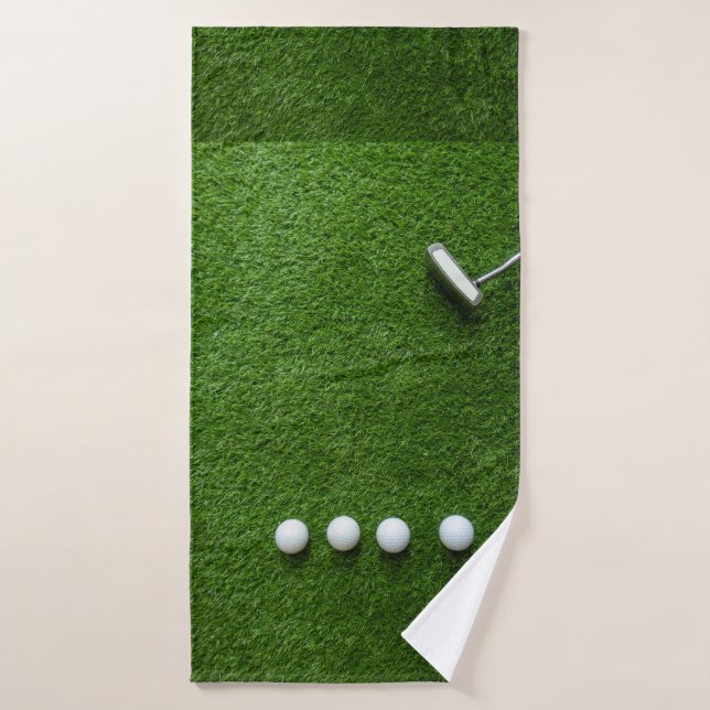 Gazon de golf avec ballons de golf (Serviette de bain)