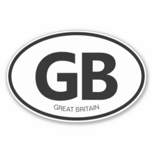 GB code pays autocollant vinyle ovale pour voiture