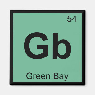 GB - Green Bay-Wisconsin-Chemie-Periodensystem Magnet