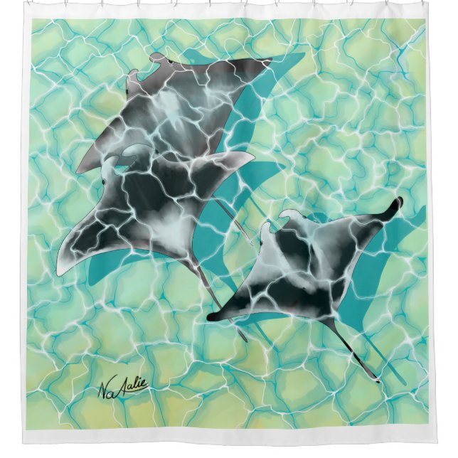 GB Shower Curtain Manta Ray Duschvorhang (Vorderseite)