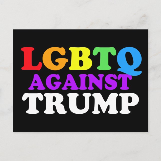 GBTQ gegen Trump Postkarte (Vorderseite)