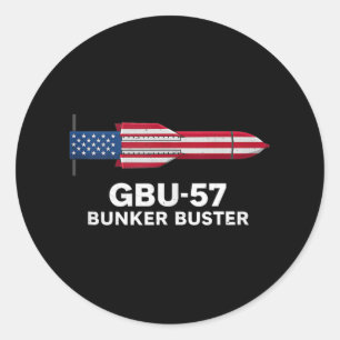 Gbu-57 Bunker Buster Amerikanische Flagge 4. Juli Runder Aufkleber