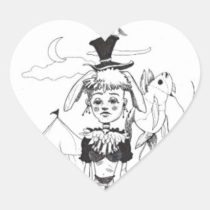 "G'bye My Clown" Herz-Aufkleber