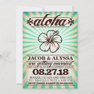 GC Aloha Sunset Aqua Seetang Verlobung Einladung