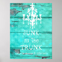GC Aqua Vintag Wood Chandelier
