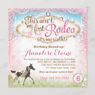 GC Dies ist nicht mein erster Rodeo 6. Geburtstag Einladung