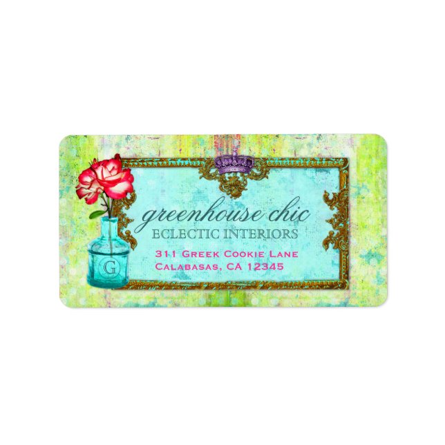 GC Greenhouse Chic Adressaufkleber (Vorne)