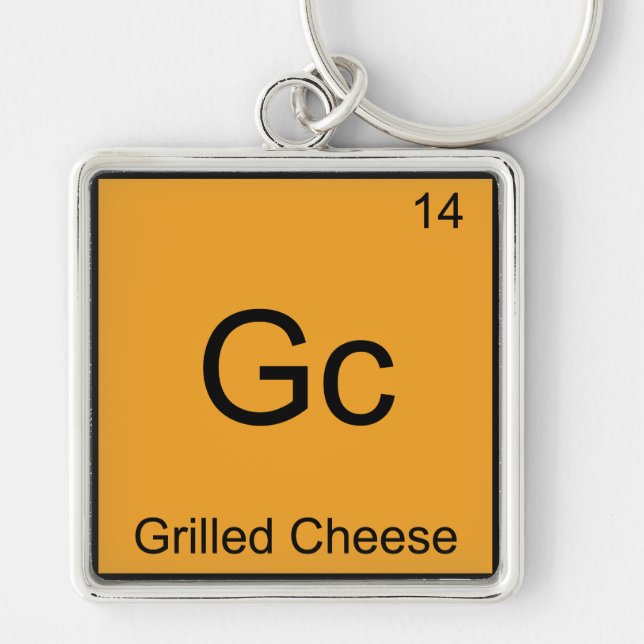 Gc - Grilled Cheese Funny Chemistry Element Symbol Schlüsselanhänger (Vorne)
