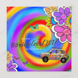 GC Hippy Gefärbte Krawatte Invite Bridal Cert Einladung