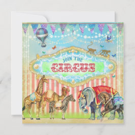 GC Magical Join the Circus Vintag Stripes Boy Einladung
