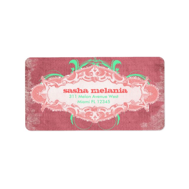 GC | Modishire Melon "Aged" Labels Adressaufkleber (Vorne)