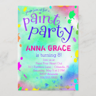 GC Paint Party Birthday Einladung