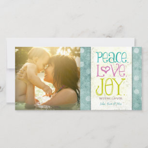 GC Peace Liebe und Joy Aqua Dots Feiertagskarte