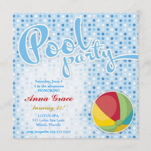 GC Pool Party Beach Ball Einladung