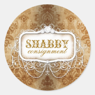 GC Shabby Vintag Gold Damask Aufkleber