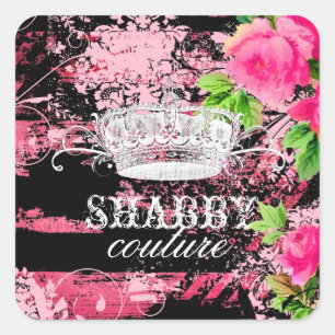 GC Shabby Wild Garden Tiara Quadratischer Aufkleber