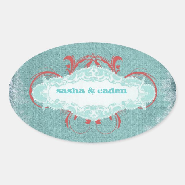 GC | Tantalisation Türkis Rot "Alter" Ovaler Aufkleber (Vorderseite)