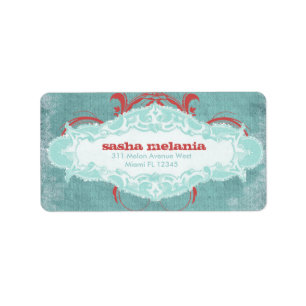 GC   Türkisrot Adressaufkleber