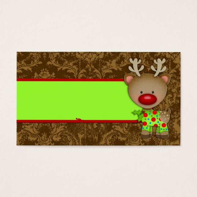 GC Ugly Sweater Party Rentier Name Card (Vorderseite)