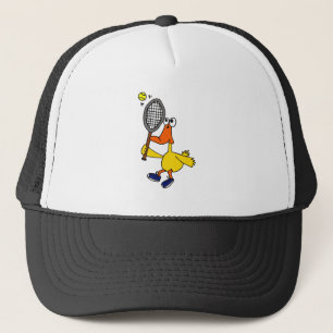 GD, lustige Ente, die Tennis spielt Truckerkappe
