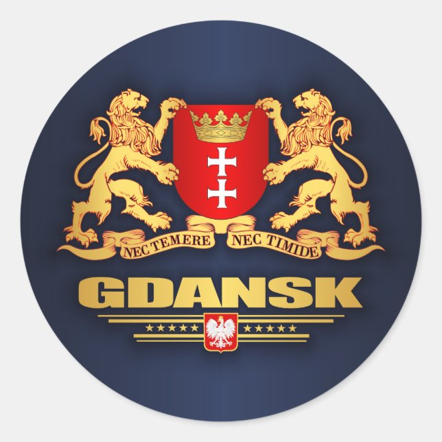 Gdansk COA Runder Aufkleber (Vorderseite)