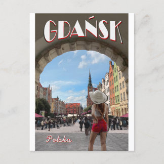 Gdansk Vintage Poster Postkarte
