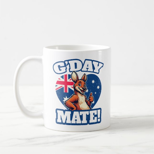 Gday Mate Australian Slang Kaffeetasse (Links)
