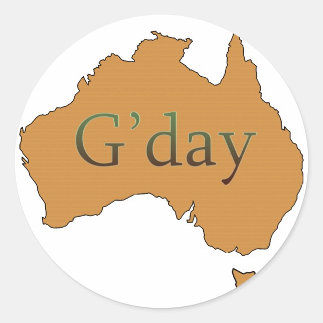 G'day Runder Aufkleber (Vorderseite)
