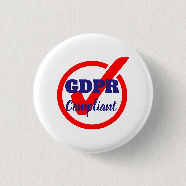 GDPR konforme allgemeine Daten-Schutz-Regelung Button (Vorderseite)