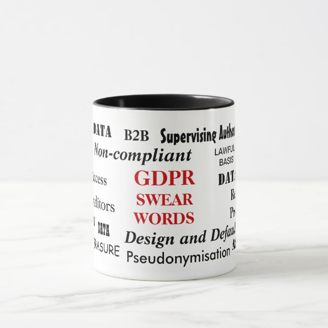 GDPR Kraftausdruck-ärgerlicher lustiger Tasse (Zentrum)