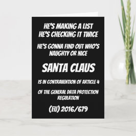 GDPR Santa Claus Naughty oder Nice List Weihnachte Feiertagskarte