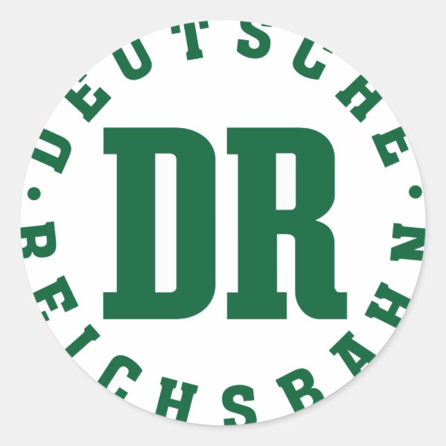 GDR / DDR Railway - Deutsche Reichsbahn Sign Runder Aufkleber (Vorderseite)