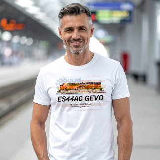 GE ES44AC GEVO Locomotive und amerikanische Flagge T-Shirt