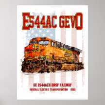 GE ES44AC GEVO Lokomotive und amerikanische Flagge